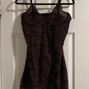 Leopard Print Brown Dress